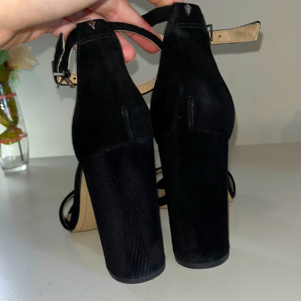Sam Edelman | Lux Suede YARO heels | Black minimalist with chunky heel | Size 7 - Picture 15 of 16